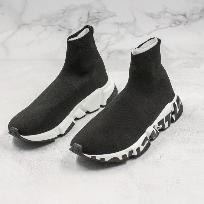 Balenciaga Speed Graffiti Trainer Black White