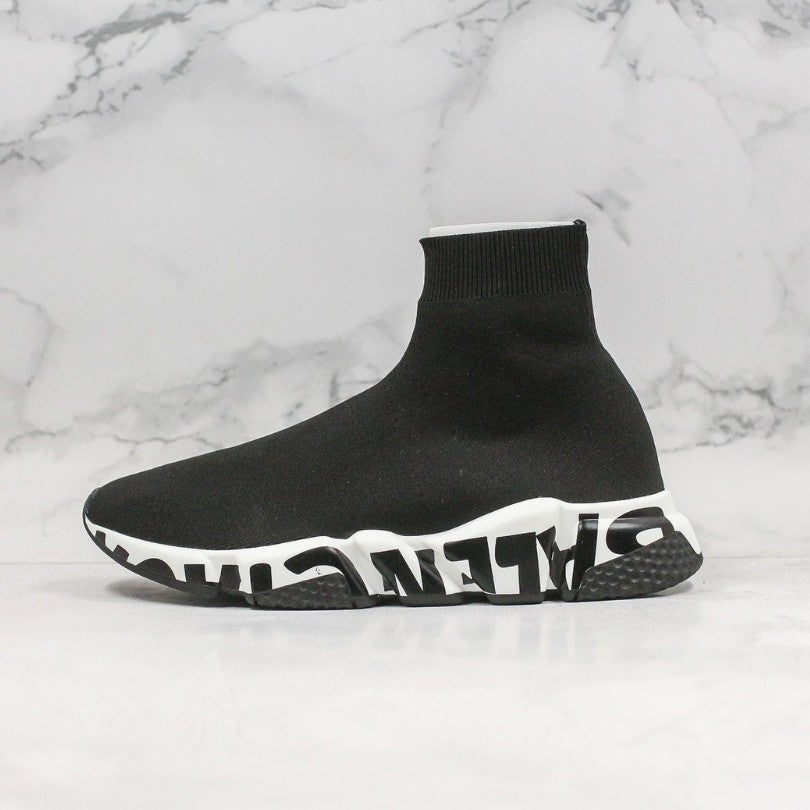 Balenciaga Speed Graffiti Trainer Black White